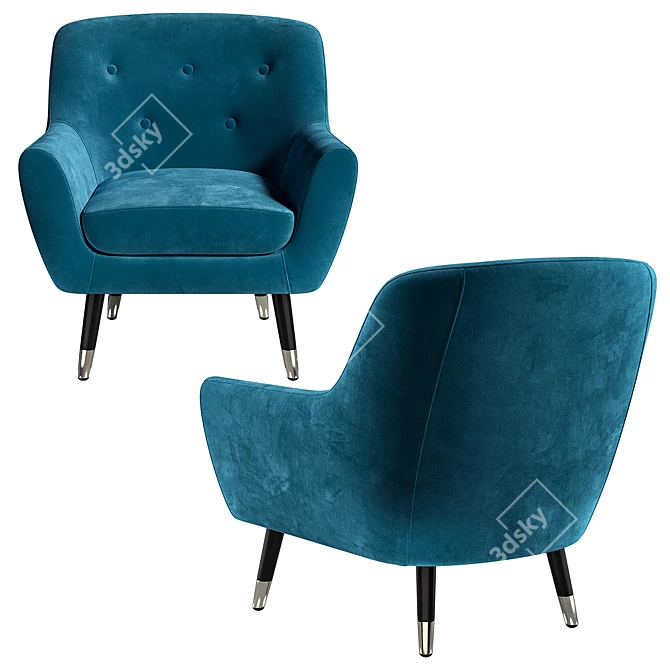 Elegant Set of Modern Armchairs 3D model image 4