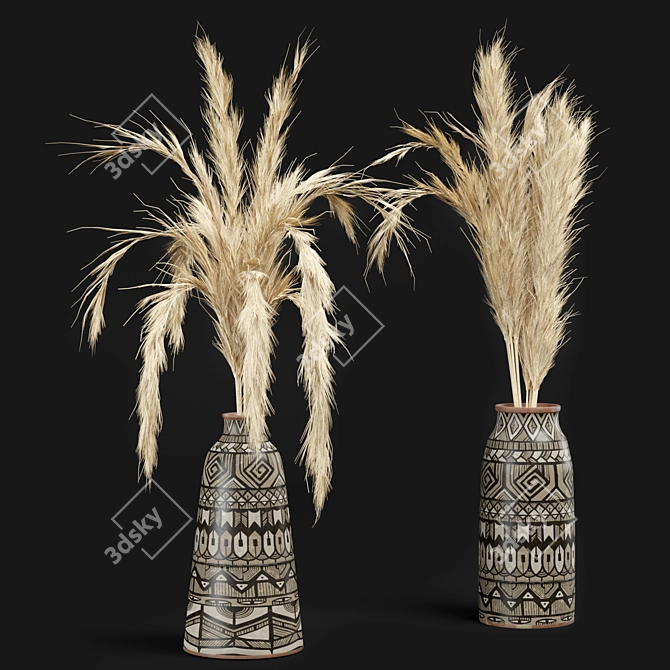 Pampas Fields: Dried Plant Set 3D model image 1