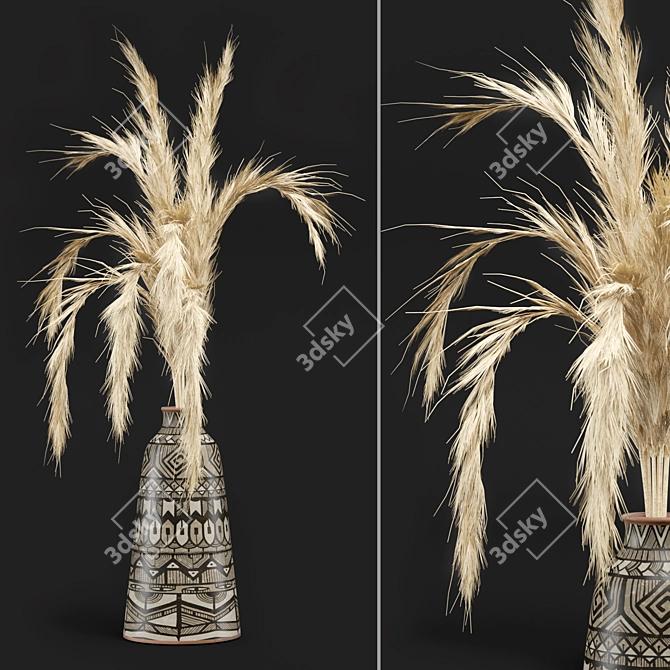 Pampas Fields: Dried Plant Set 3D model image 3