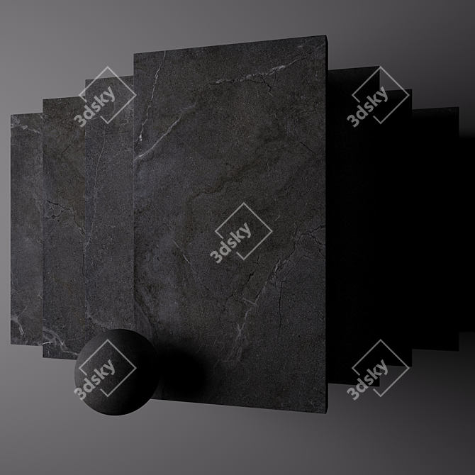 Lucca Anthracite Concrete Tile 3D model image 2