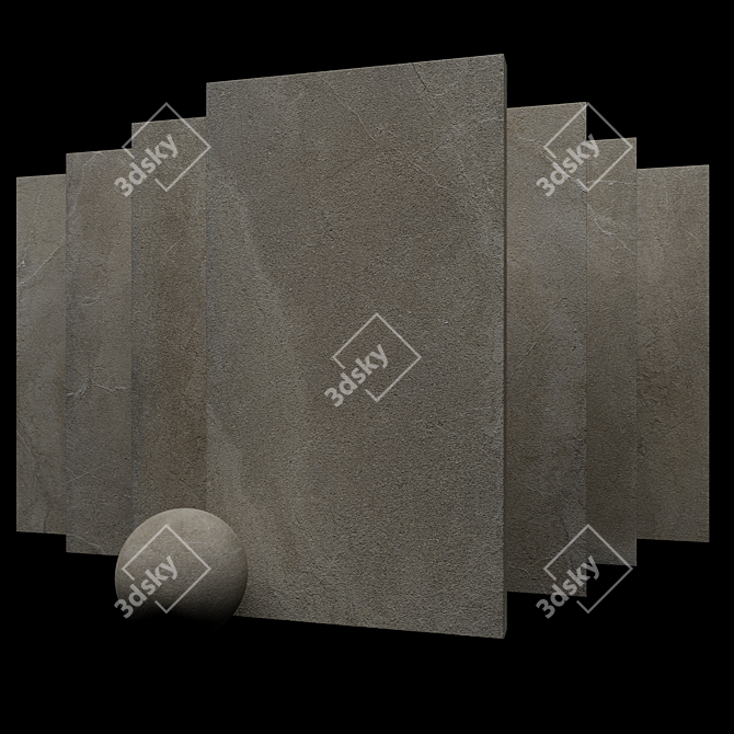 Elegant Beige Concrete Tiles 3D model image 4