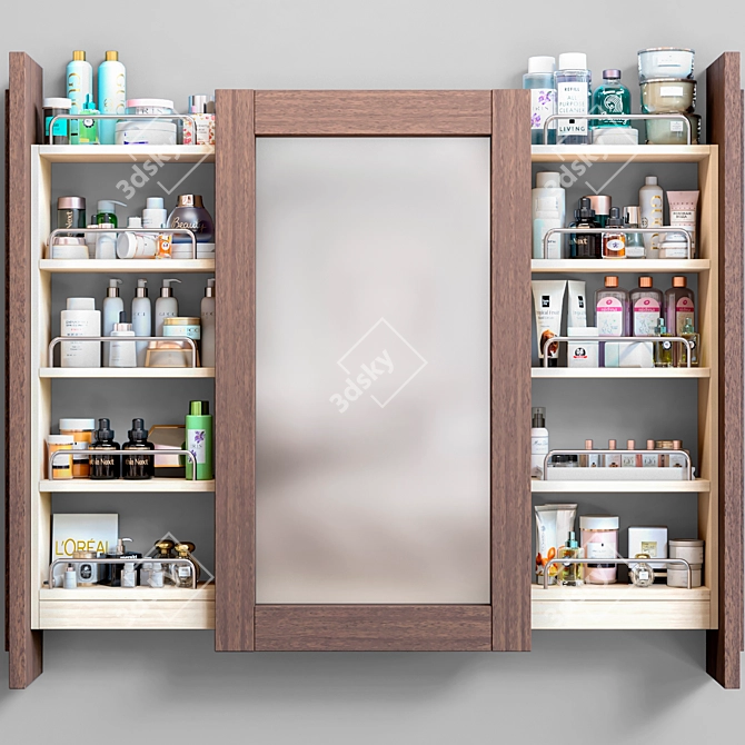 Cosmetic Shelf Set - 3. Lotion, Cosmetology, Cream, Perfume, Brand, Makeup 3D model image 1