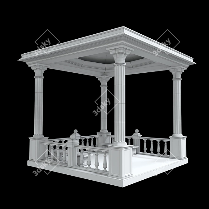 Luxury Alcove Gazebo: High-Quality Model, Various File Formats 3D model image 1