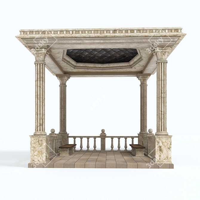 Luxury Alcove Gazebo: High-Quality Model, Various File Formats 3D model image 3