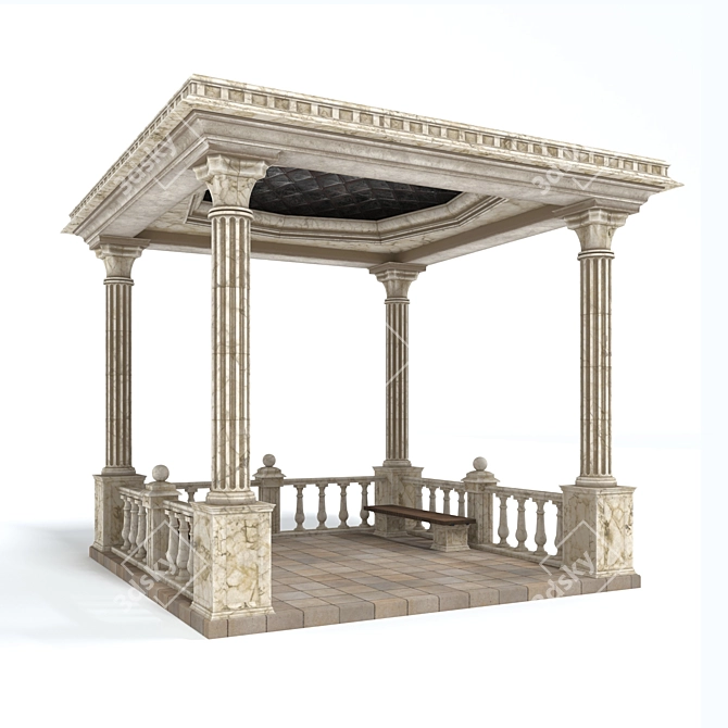 Luxury Alcove Gazebo: High-Quality Model, Various File Formats 3D model image 4