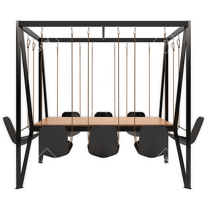 Outdoor Swing Dining Table 3D model image 2