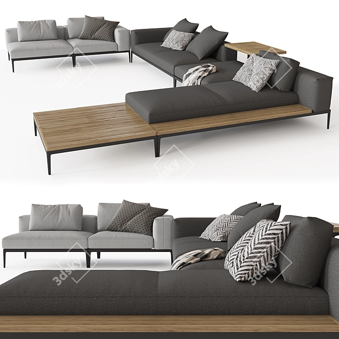 Gloster Grid: Stylish Modular Sofa 3D model image 1