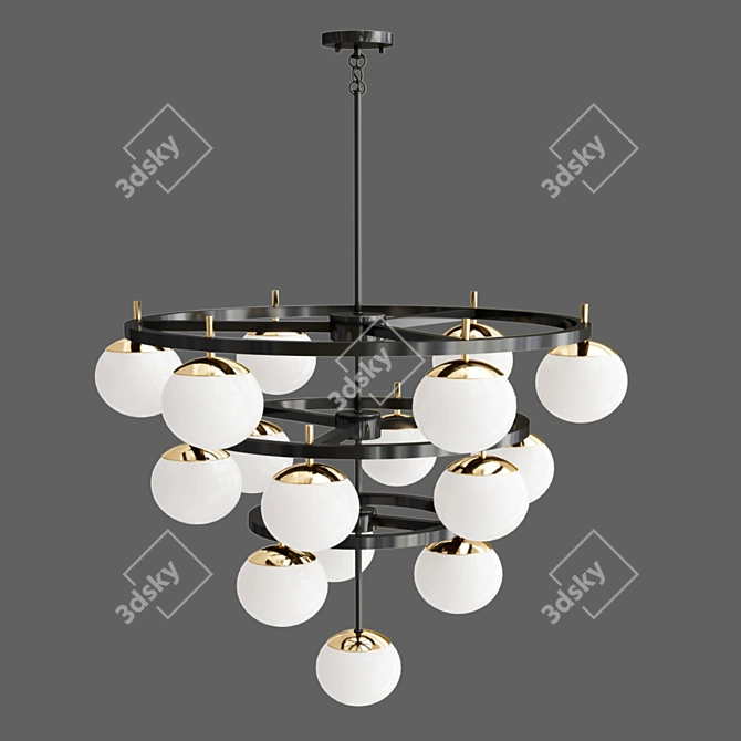 Alluria 16-Light Weathered Black Chandelier 3D model image 1