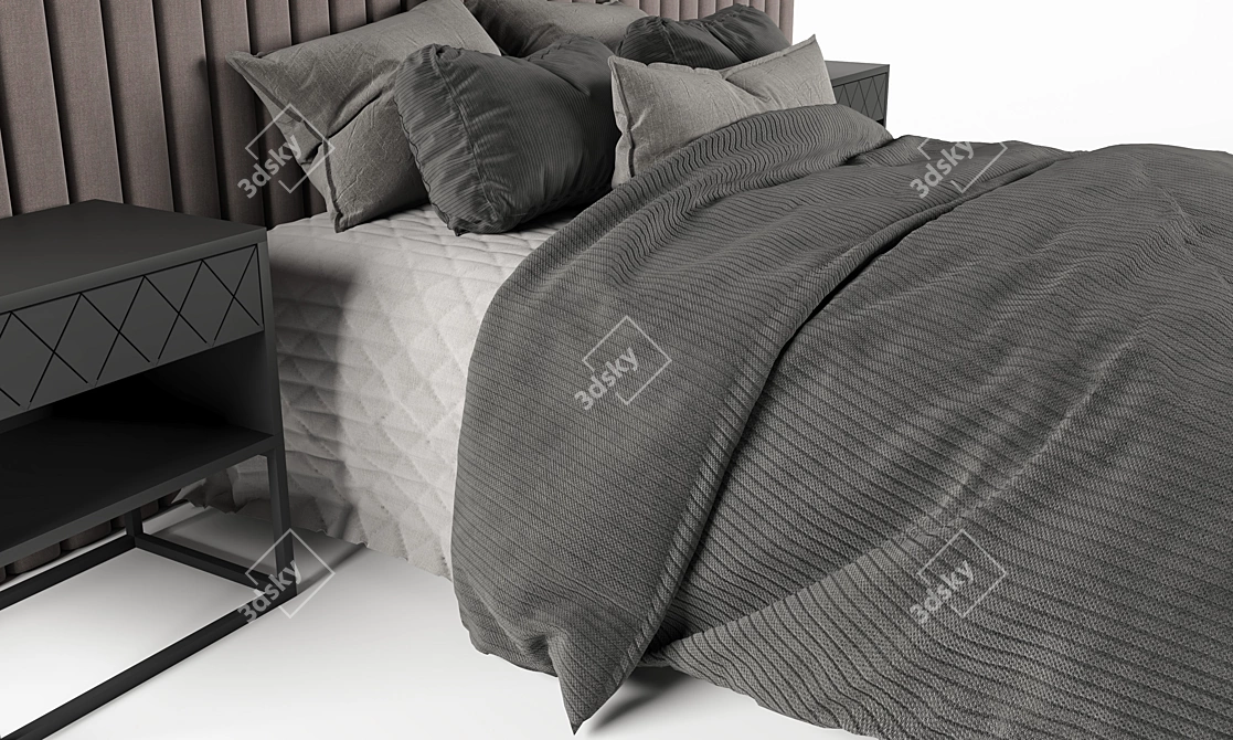 Sleek Modern Bed Design 3D model image 3