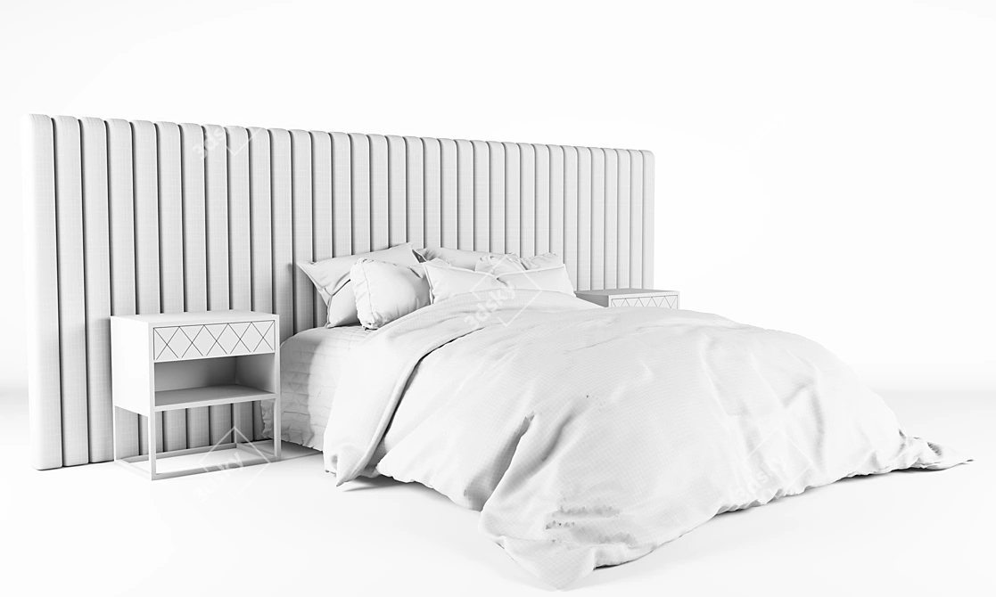 Sleek Modern Bed Design 3D model image 5