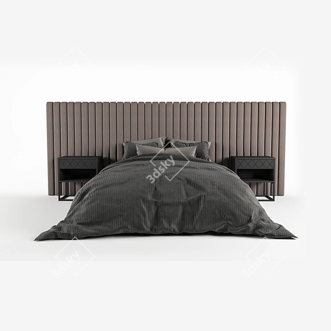 Sleek Modern Bed Design 3D model image 6
