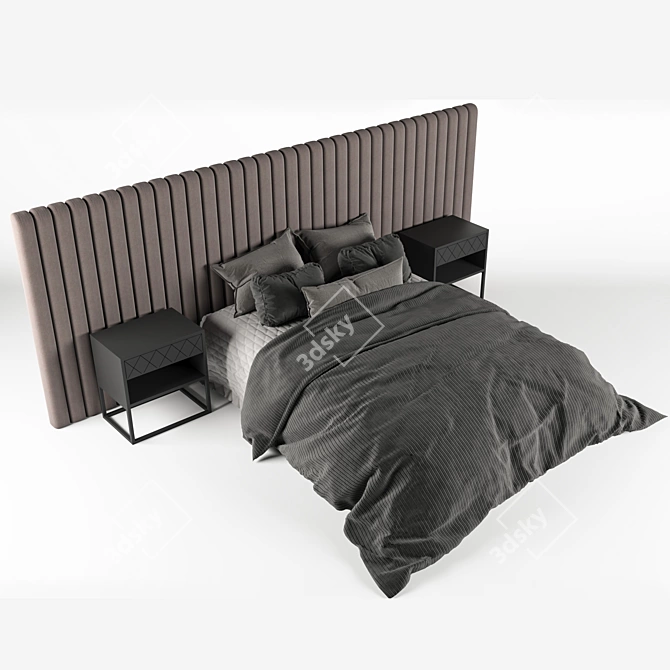 Sleek Modern Bed Design 3D model image 9