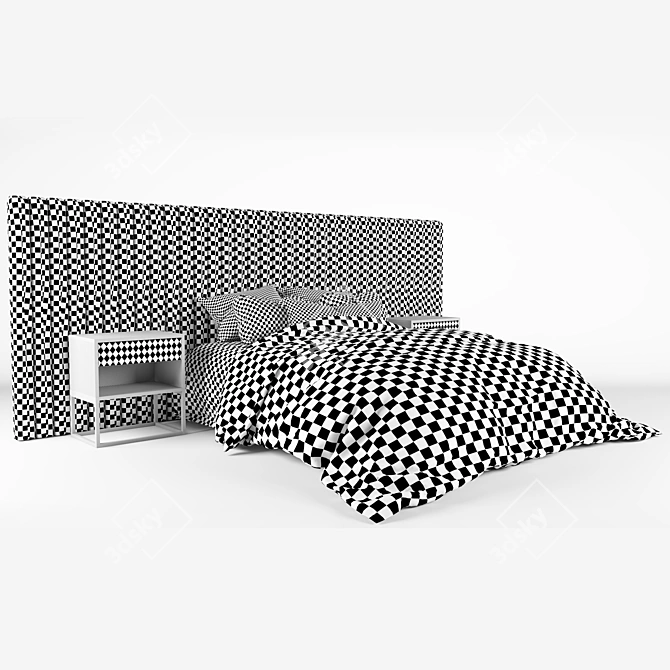 Sleek Modern Bed Design 3D model image 10