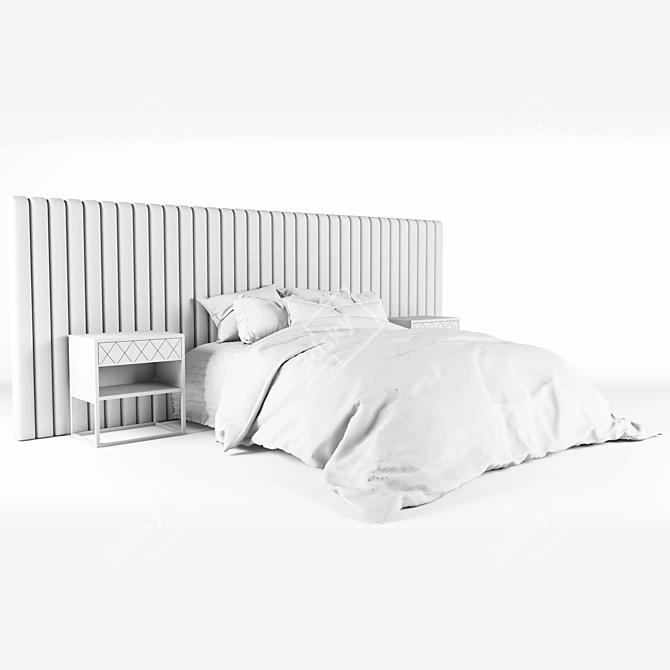Sleek Modern Bed Design 3D model image 13
