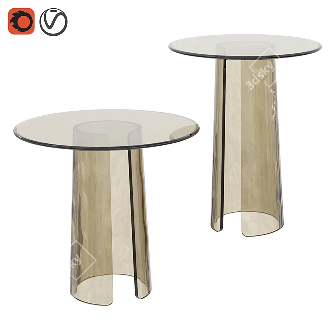 Elegant Poliform Orbit Glass Coffee Table 3D model image 1
