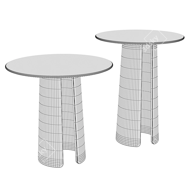Elegant Poliform Orbit Glass Coffee Table 3D model image 4