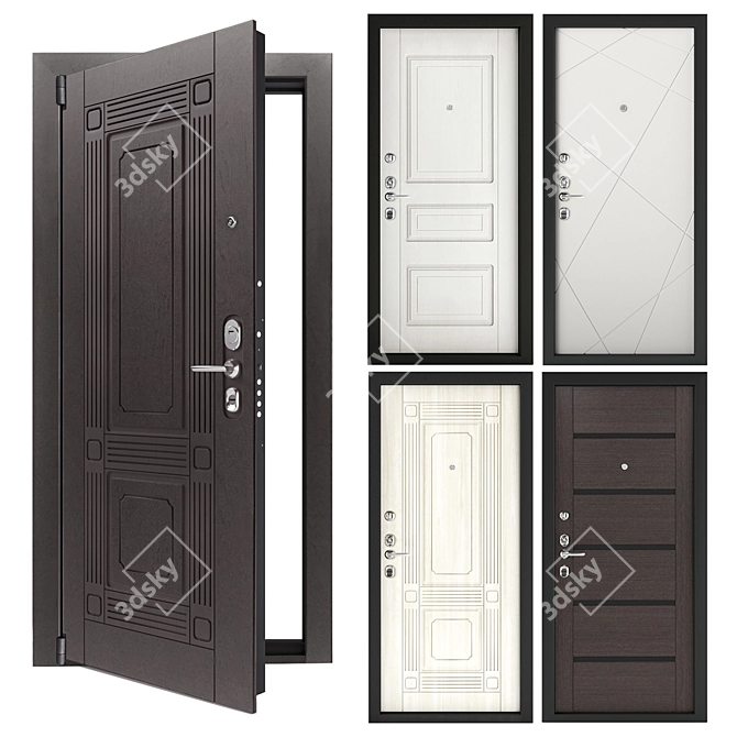 Modern Steel Apartment Door: Sigma GRAND 3D model image 1