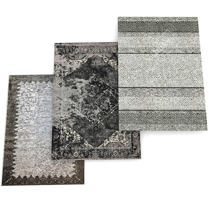 Neutral Gray Vintage Carpet 3D model image 1