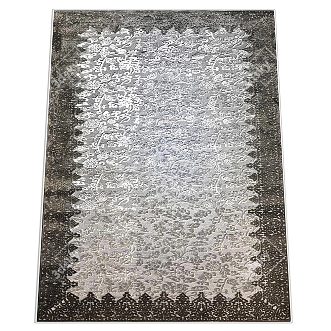 Neutral Gray Vintage Carpet 3D model image 2