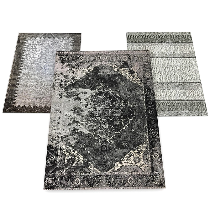 Neutral Gray Vintage Carpet 3D model image 4