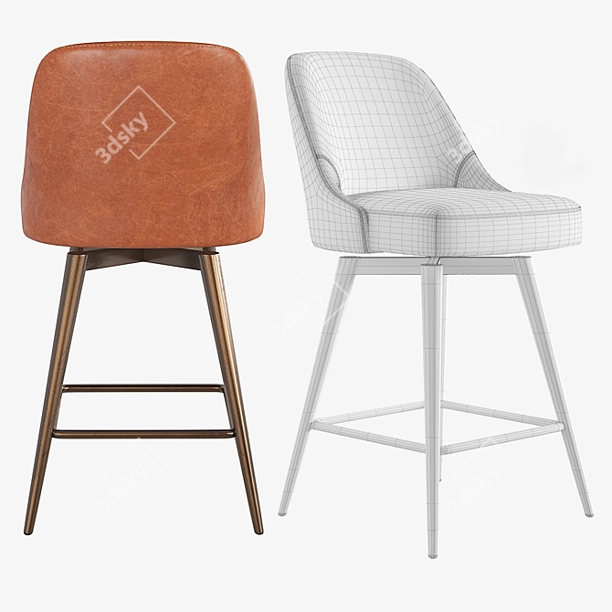 West Elm Mid-Century Counter Stool 3D model image 5