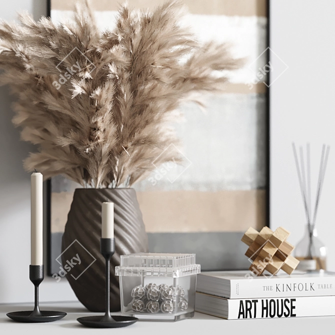 Pampa Grass Decor Set: 3D Max, OBJ, FBX, Textures, UV Mapped 3D model image 3