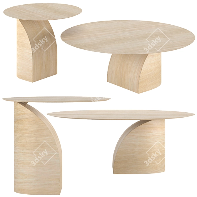 Savoa Side & Coffee Tables: Scandinavian Elegance by Sakari 3D model image 1