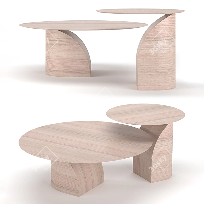 Savoa Side & Coffee Tables: Scandinavian Elegance by Sakari 3D model image 7