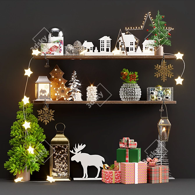 Festive Holiday Decor Set 3D model image 2