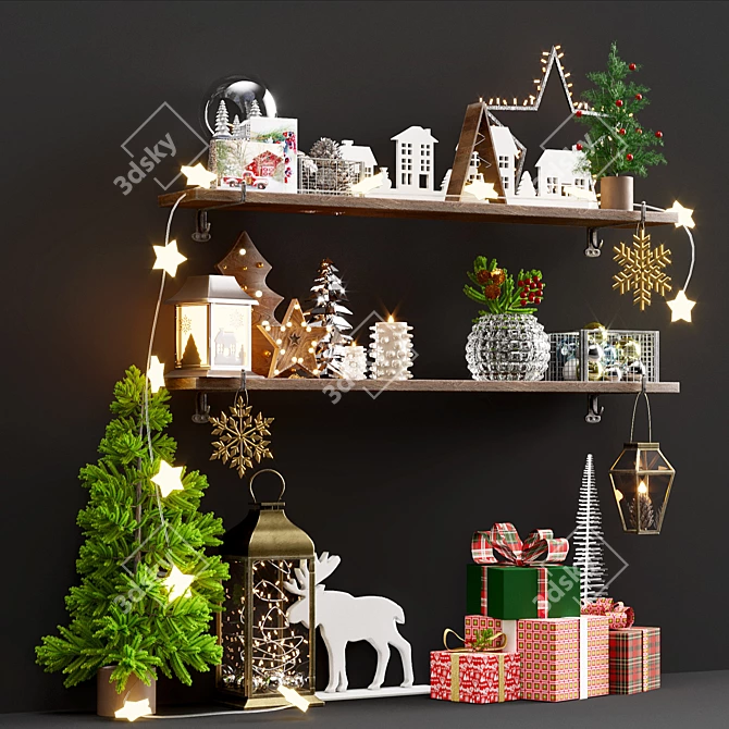 Festive Holiday Decor Set 3D model image 3