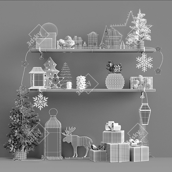 Festive Holiday Decor Set 3D model image 4