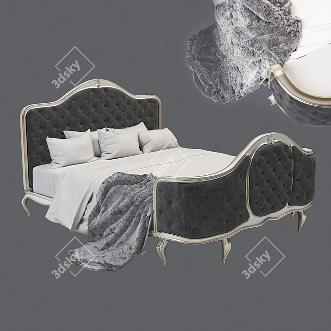 Elegant Dream Bed 3D model image 7