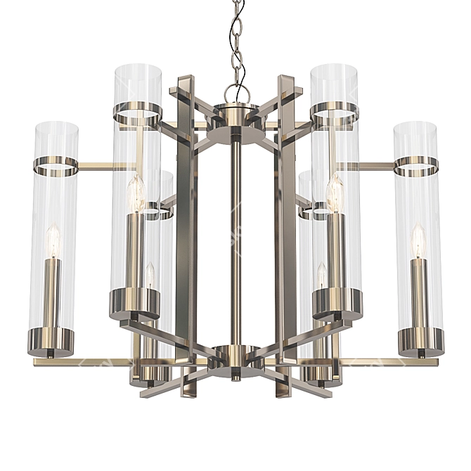 Elegant Crystal Chandelier Set 3D model image 4