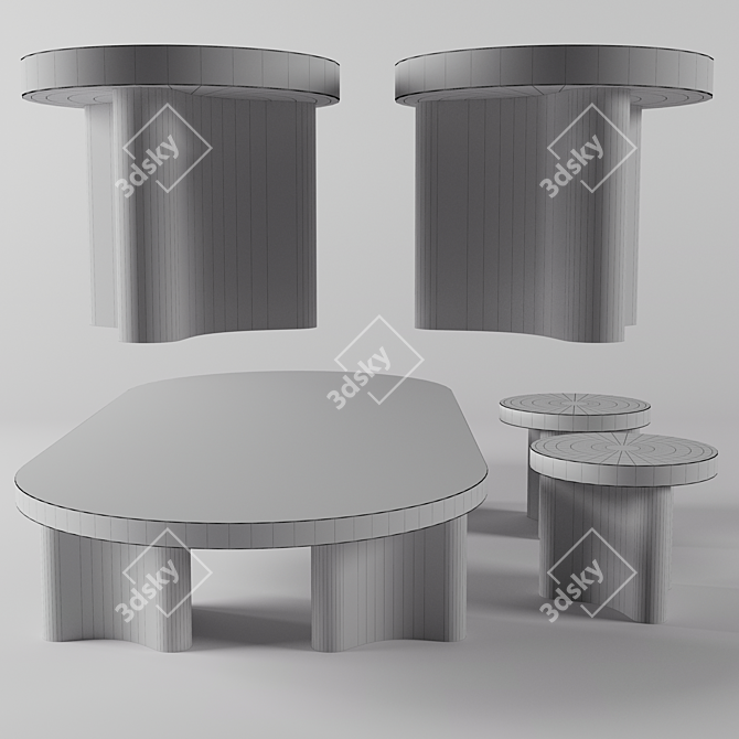 Stylish AZO Terracotta Table 3D model image 2