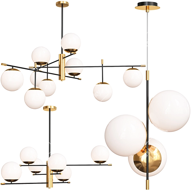 Elegant Maytoni Nostalgia Chandelier Set 3D model image 1