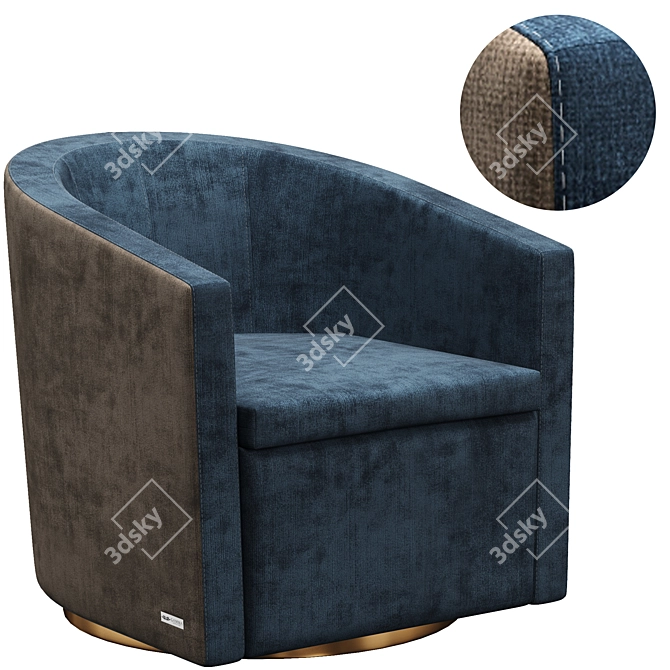 Elegant Swivel Armchair by Gamma 3D model image 2