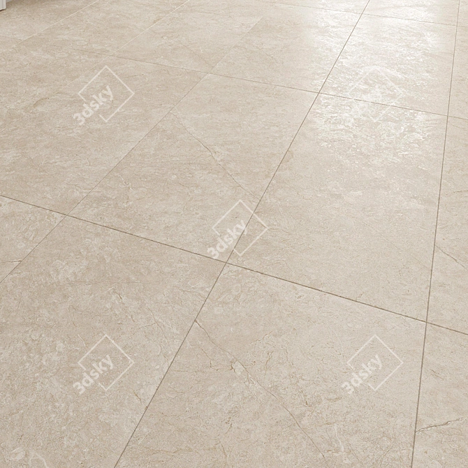 Royal Sand Ivory 120: Premium Stone Floor Tile 3D model image 1