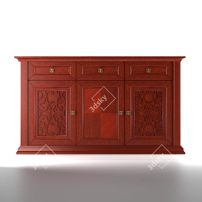 Elegant Classic Chest of Drawers 3D model image 1