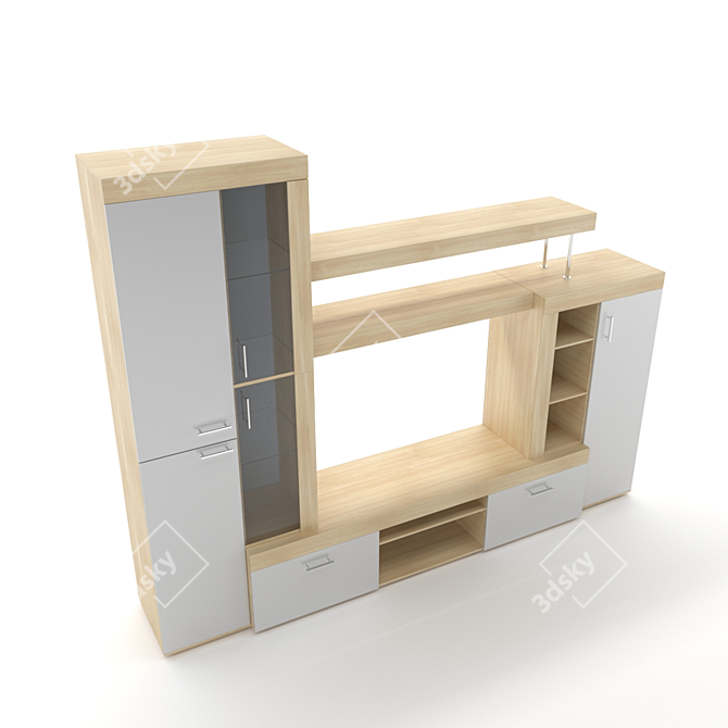 Modern Milan Wall Unit 3D model image 3