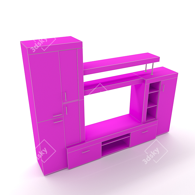 Modern Milan Wall Unit 3D model image 4