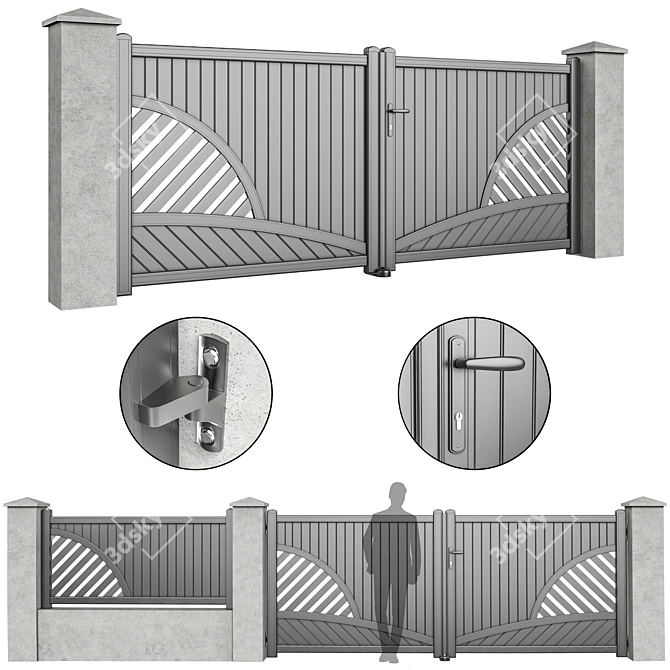 Max 2012 Fence Gate 3D model image 1