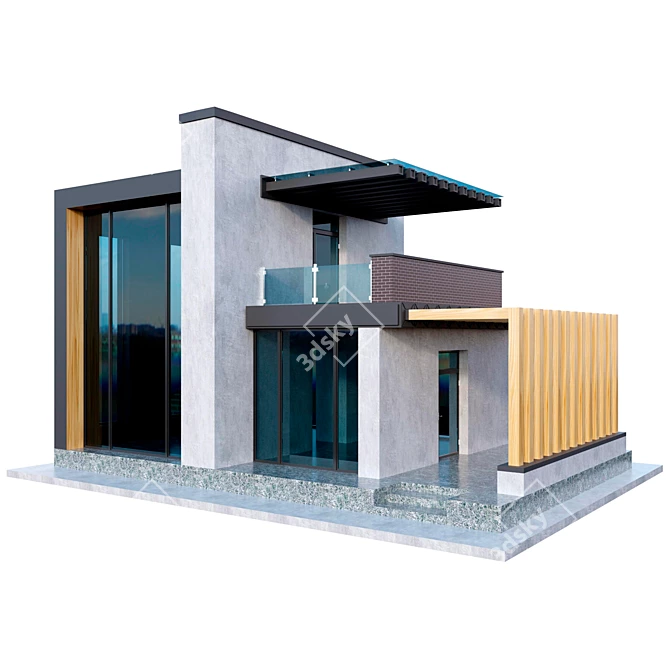Modern Constructivist Style House 3D model image 1