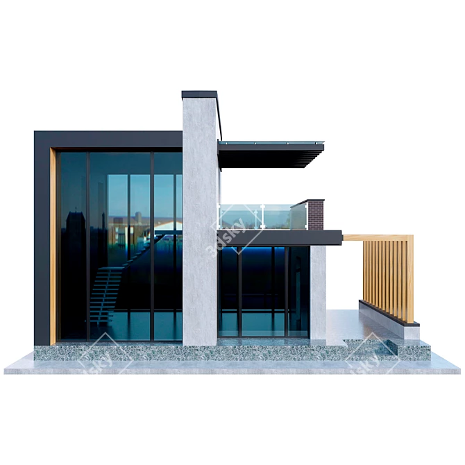 Modern Constructivist Style House 3D model image 2