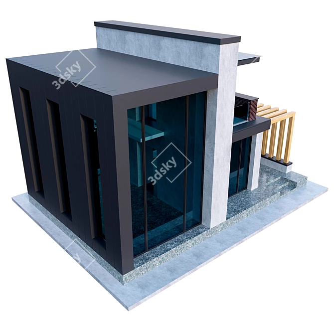 Modern Constructivist Style House 3D model image 3
