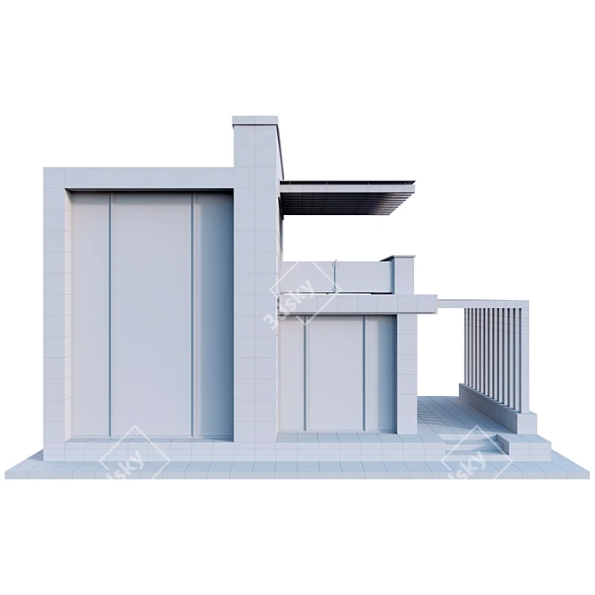 Modern Constructivist Style House 3D model image 4