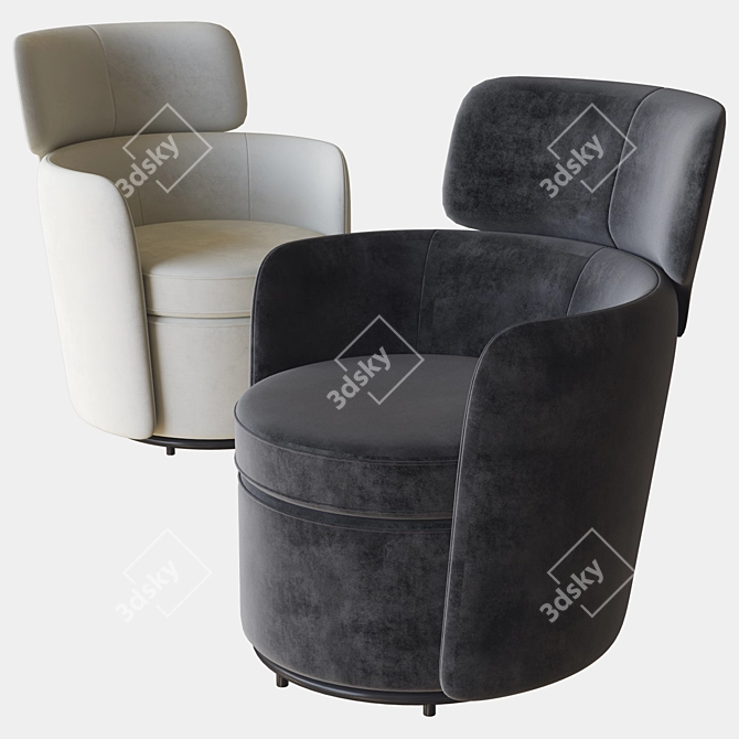 Elegant Swivel Armchair: Claire 3D model image 2