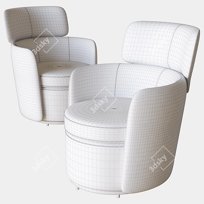 Elegant Swivel Armchair: Claire 3D model image 3