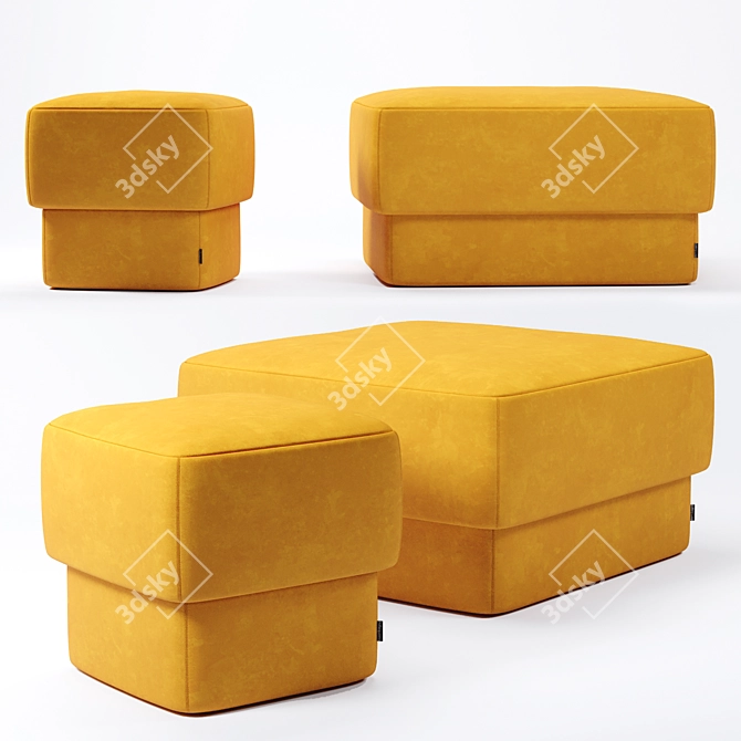 Contemporary Kate Pouf: Simple Elegance for Your Home 3D model image 4