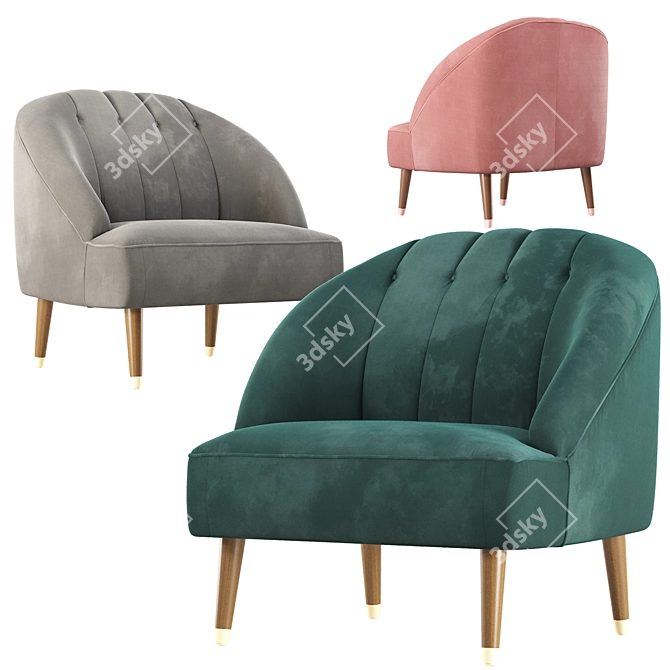 Elegant Margot Accent Armchair 3D model image 3