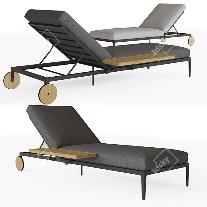 Grid Lounger: Sleek Outdoor Comfort 3D model image 1